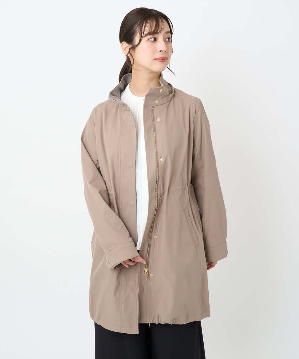 F1VAD42380 MK MICHEL KLEIN(小さいサイズ)(メゾン ドゥ サンク) 【小さいサイズ】ダウンライナー付きマルチwayモッズコート/撥水加工 モカ