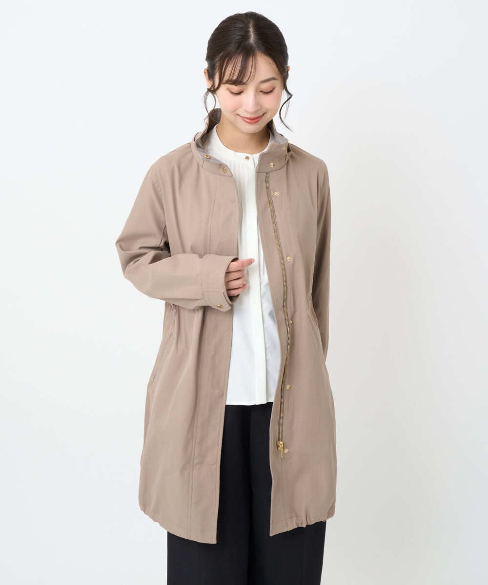 F1VAD42380 MK MICHEL KLEIN(小さいサイズ)(メゾン ドゥ サンク) 【小さいサイズ】ダウンライナー付きマルチwayモッズコート/撥水加工 モカ