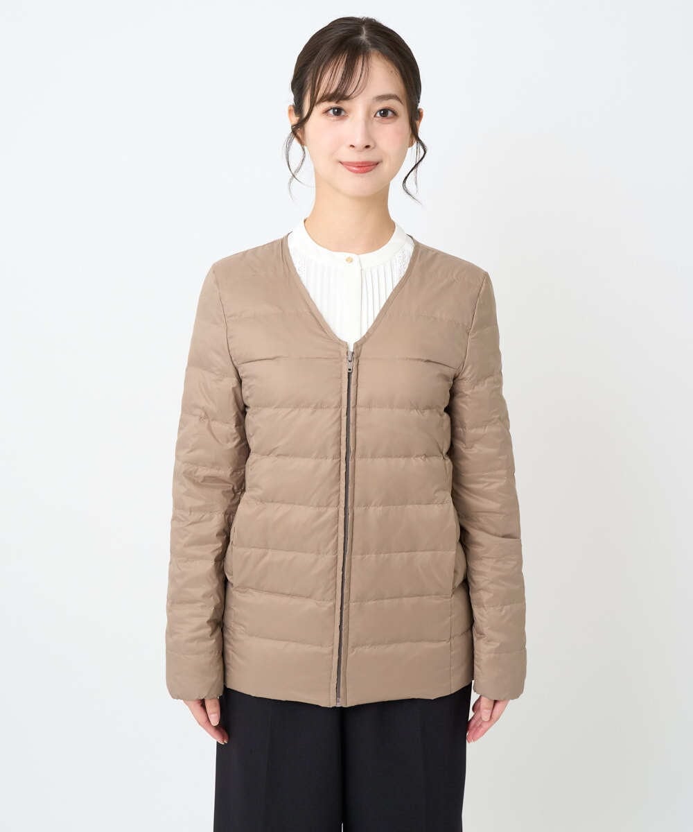 F1VAD42380 MK MICHEL KLEIN(小さいサイズ)(メゾン ドゥ サンク) 【小さいサイズ】ダウンライナー付きマルチwayモッズコート/撥水加工 モカ