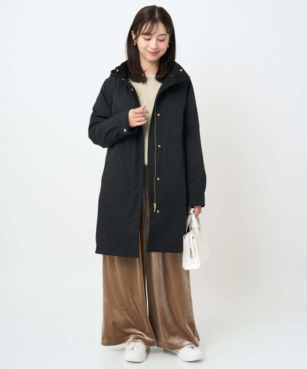 F1VAD42380 MK MICHEL KLEIN(小さいサイズ)(メゾン ドゥ サンク) 【小さいサイズ】ダウンライナー付きマルチwayモッズコート/撥水加工 モカ