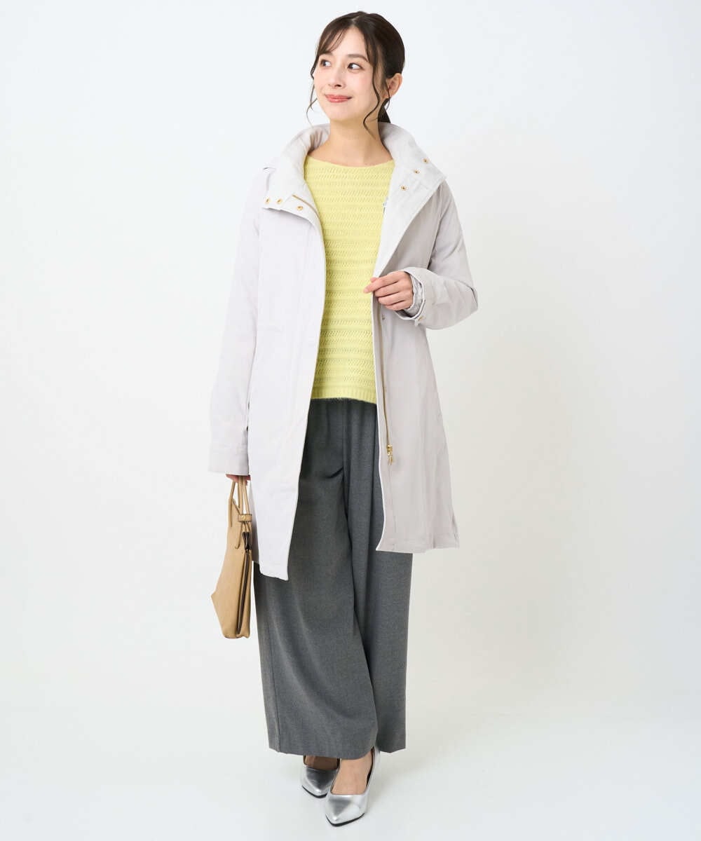 F1VAD42380 MK MICHEL KLEIN(小さいサイズ)(メゾン ドゥ サンク) 【小さいサイズ】ダウンライナー付きマルチwayモッズコート/撥水加工 モカ