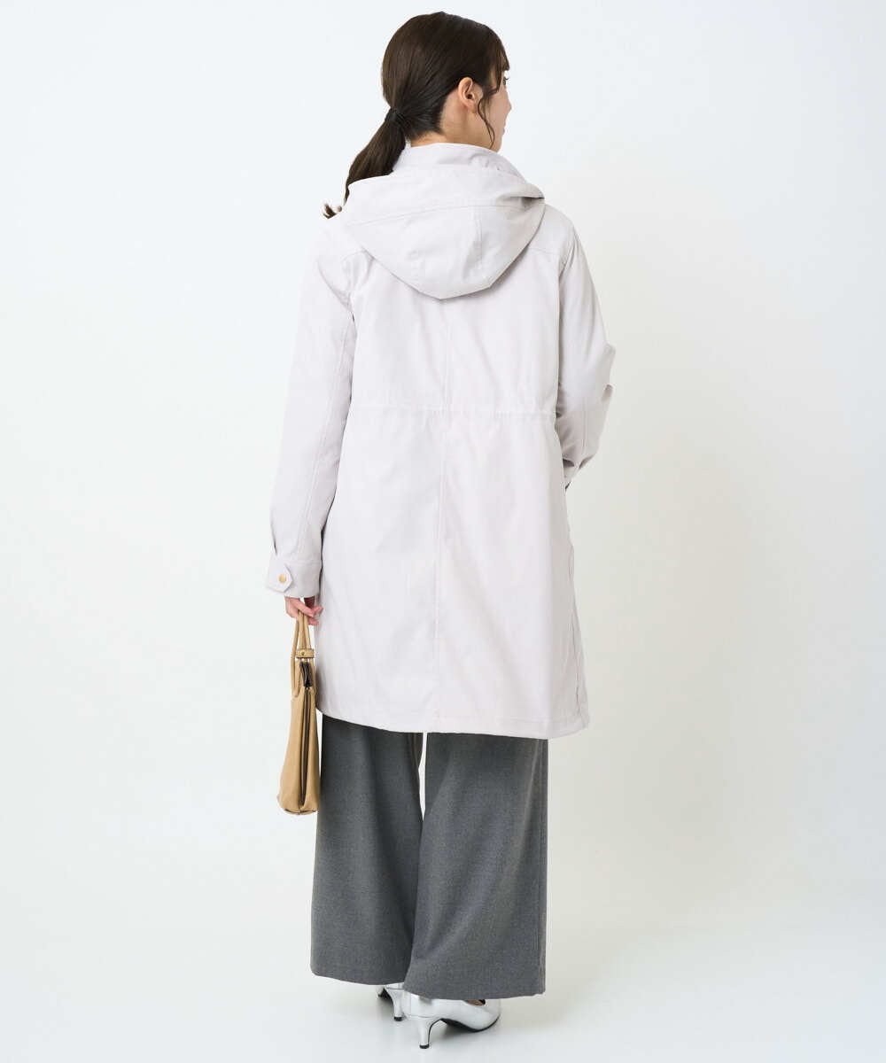 F1VAD42380 MK MICHEL KLEIN(小さいサイズ)(メゾン ドゥ サンク) 【小さいサイズ】ダウンライナー付きマルチwayモッズコート/撥水加工 モカ