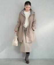 F1VAD42380 MK MICHEL KLEIN(小さいサイズ)(メゾン ドゥ サンク) 【小さいサイズ】ダウンライナー付きマルチwayモッズコート/撥水加工 モカ