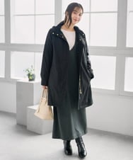 F1VAD42380 MK MICHEL KLEIN(小さいサイズ)(メゾン ドゥ サンク) 【小さいサイズ】ダウンライナー付きマルチwayモッズコート/撥水加工 モカ