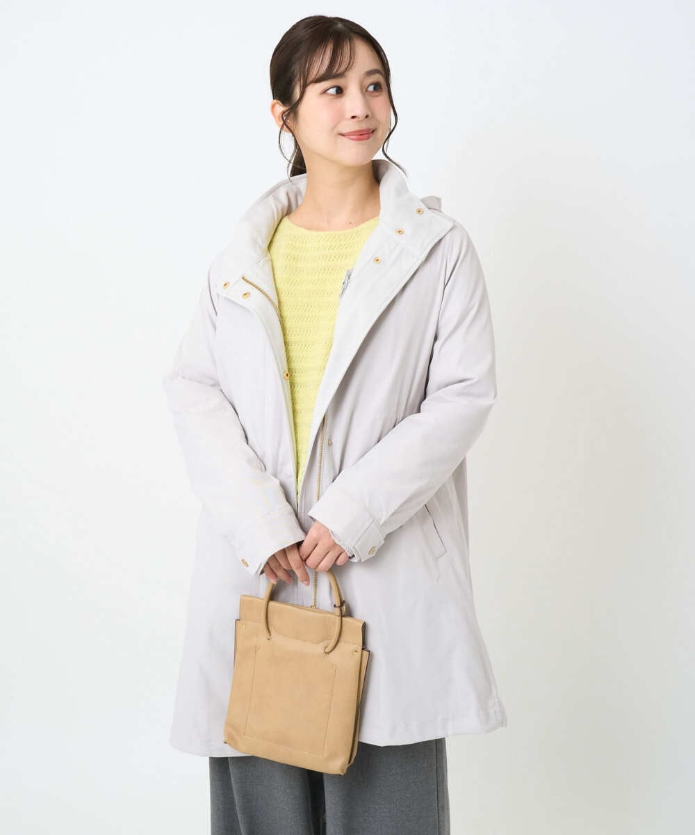 F1VAD42380 MK MICHEL KLEIN(小さいサイズ)(メゾン ドゥ サンク) 【小さいサイズ】ダウンライナー付きマルチwayモッズコート/撥水加工 モカ