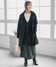 F1VAD42380 MK MICHEL KLEIN(小さいサイズ)(メゾン ドゥ サンク) 【小さいサイズ】ダウンライナー付きマルチwayモッズコート/撥水加工 モカ