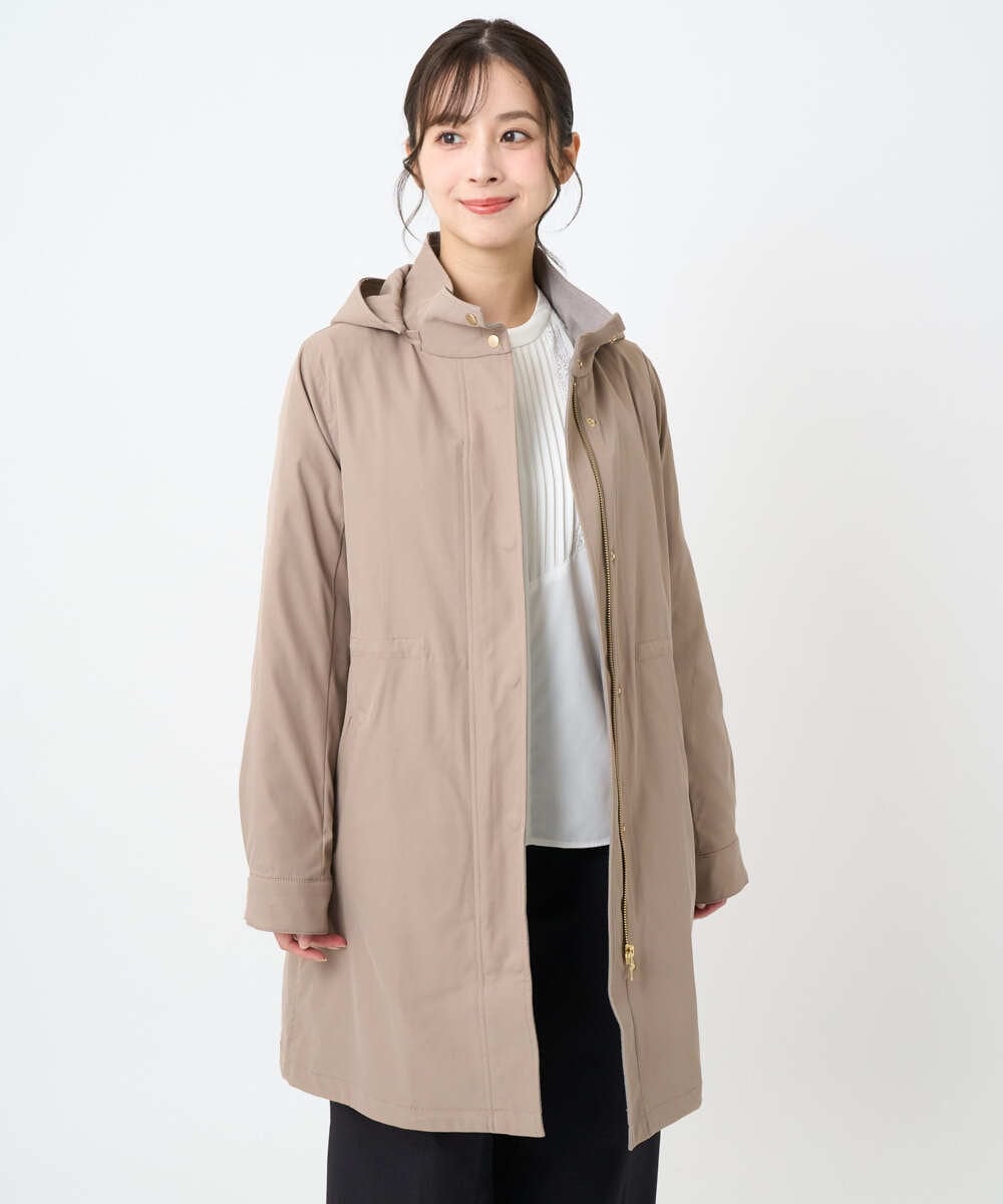 F1VAD42380 MK MICHEL KLEIN(小さいサイズ)(メゾン ドゥ サンク) 【小さいサイズ】ダウンライナー付きマルチwayモッズコート/撥水加工 モカ