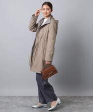 F1VAD42380 MK MICHEL KLEIN(小さいサイズ)(メゾン ドゥ サンク) 【小さいサイズ】ダウンライナー付きマルチwayモッズコート/撥水加工 ライトグレー