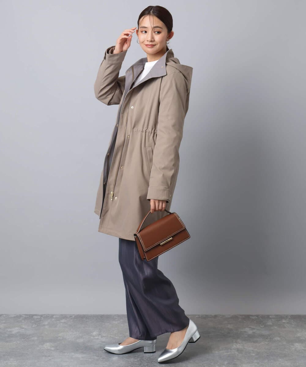 F1VAD42380 MK MICHEL KLEIN(小さいサイズ)(メゾン ドゥ サンク) 【小さいサイズ】ダウンライナー付きマルチwayモッズコート/撥水加工 ライトグレー
