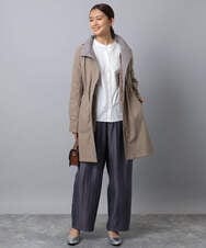 F1VAD42380 MK MICHEL KLEIN(小さいサイズ)(メゾン ドゥ サンク) 【小さいサイズ】ダウンライナー付きマルチwayモッズコート/撥水加工 ライトグレー