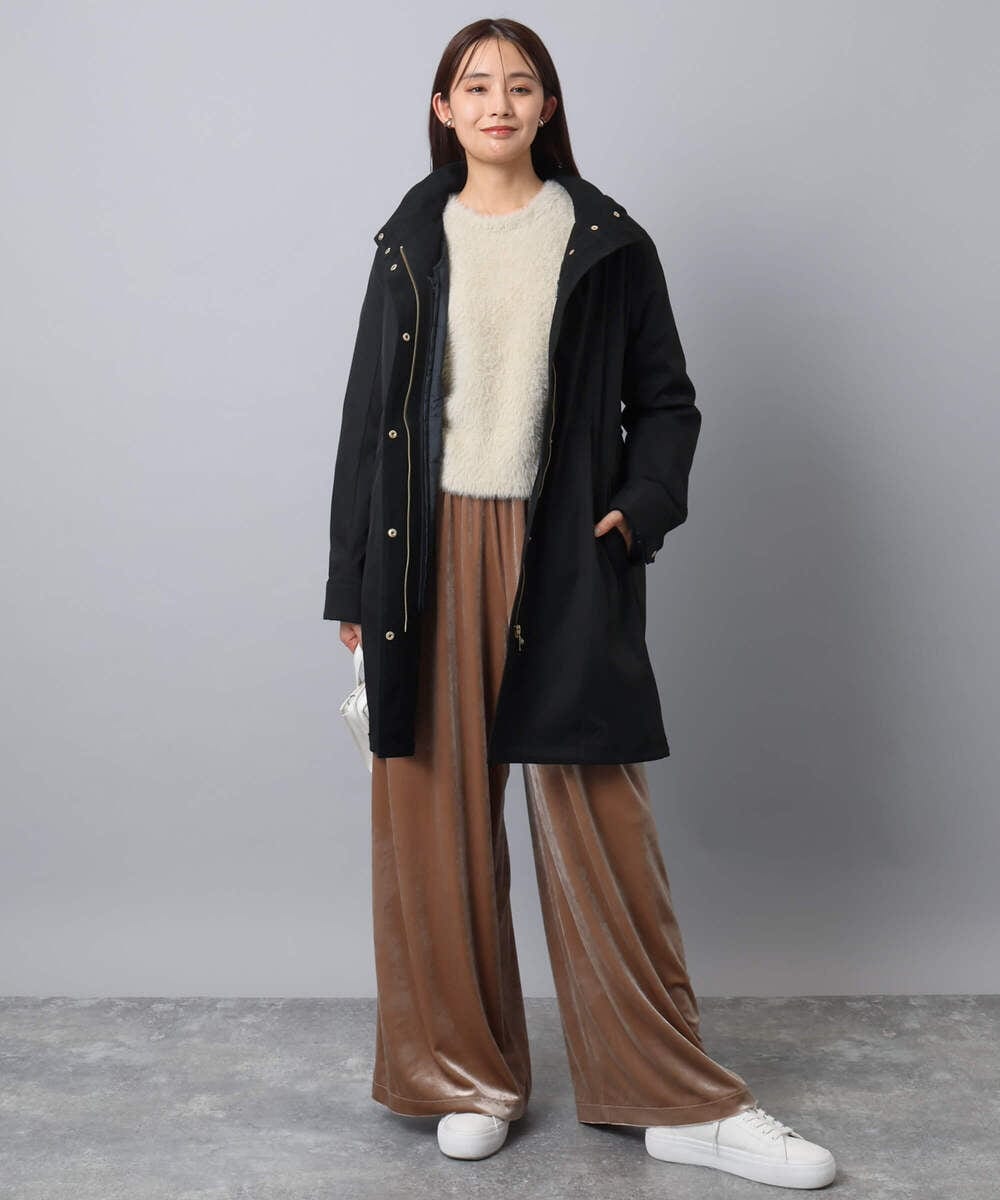 F1VAD42380 MK MICHEL KLEIN(小さいサイズ)(メゾン ドゥ サンク) 【小さいサイズ】ダウンライナー付きマルチwayモッズコート/撥水加工 ライトグレー