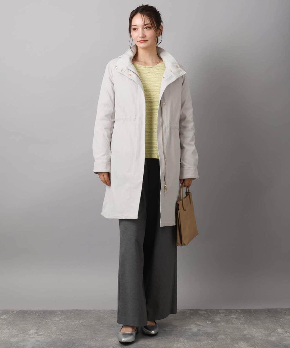F1VAD42380 MK MICHEL KLEIN(小さいサイズ)(メゾン ドゥ サンク) 【小さいサイズ】ダウンライナー付きマルチwayモッズコート/撥水加工 ライトグレー