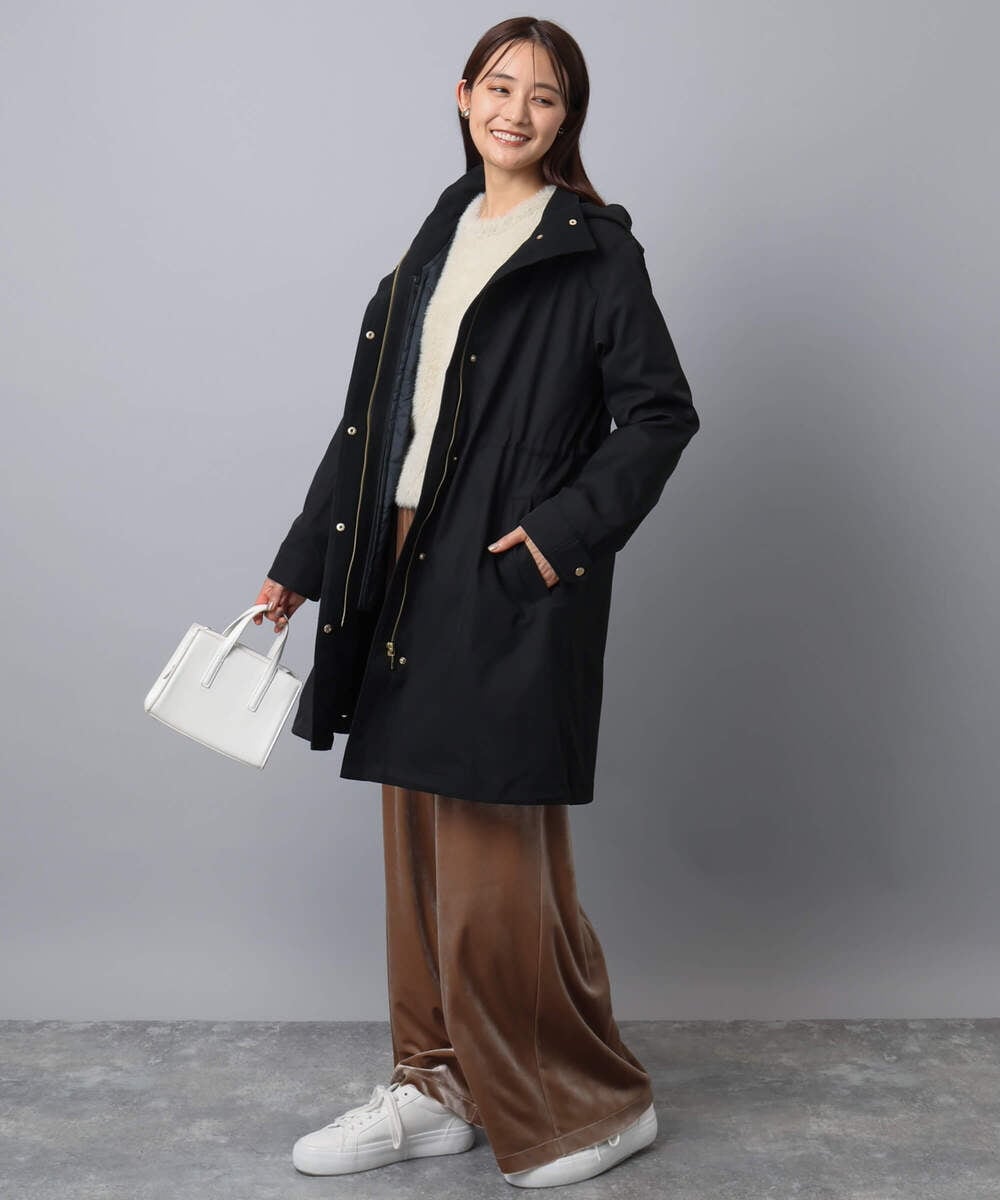 F1VAD42380 MK MICHEL KLEIN(小さいサイズ)(メゾン ドゥ サンク) 【小さいサイズ】ダウンライナー付きマルチwayモッズコート/撥水加工 ライトグレー