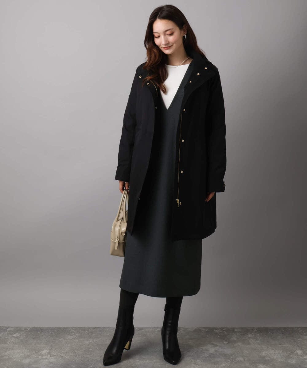 F1VAD42380 MK MICHEL KLEIN(小さいサイズ)(メゾン ドゥ サンク) 【小さいサイズ】ダウンライナー付きマルチwayモッズコート/撥水加工 ライトグレー