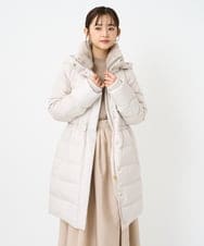 F1VAD50350 MK MICHEL KLEIN(小さいサイズ)(メゾン ドゥ サンク) 【小さいサイズ】ベーシックタフタ ロングダウンコート/撥水加工 アイボリー