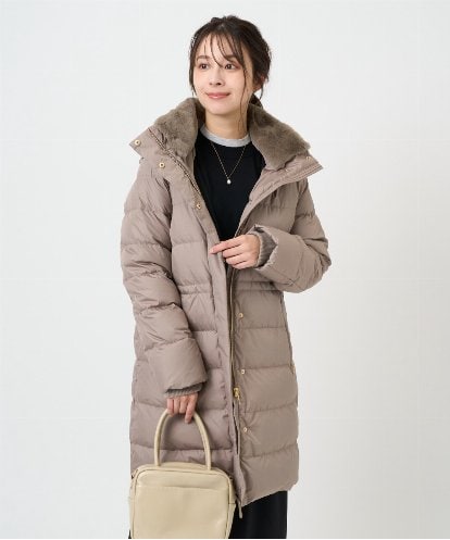 F1VAD50350 MK MICHEL KLEIN(小さいサイズ) 【小さいサイズ】ベーシックタフタ ロングダウンコート/撥水加工