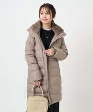 F1VAD50350 MK MICHEL KLEIN(小さいサイズ)(メゾン ドゥ サンク) 【小さいサイズ】ベーシックタフタ ロングダウンコート/撥水加工 モカ