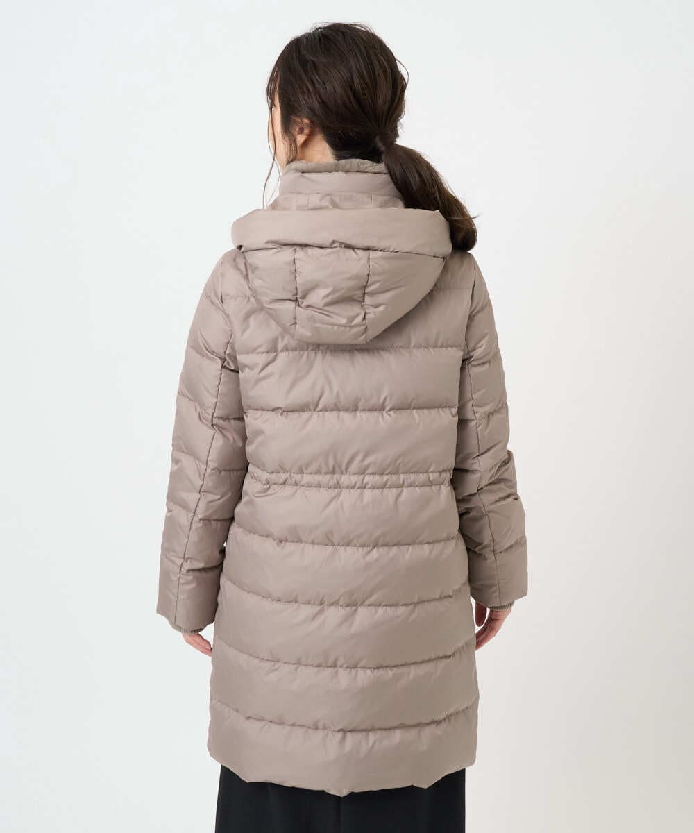 F1VAD50350 MK MICHEL KLEIN(小さいサイズ)(メゾン ドゥ サンク) 【小さいサイズ】ベーシックタフタ ロングダウンコート/撥水加工 モカ