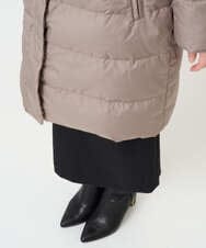 F1VAD50350 MK MICHEL KLEIN(小さいサイズ)(メゾン ドゥ サンク) 【小さいサイズ】ベーシックタフタ ロングダウンコート/撥水加工 モカ