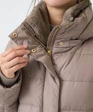 F1VAD50350 MK MICHEL KLEIN(小さいサイズ)(メゾン ドゥ サンク) 【小さいサイズ】ベーシックタフタ ロングダウンコート/撥水加工 モカ