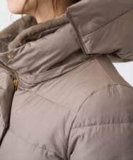 F1VAD50350 MK MICHEL KLEIN(小さいサイズ)(メゾン ドゥ サンク) 【小さいサイズ】ベーシックタフタ ロングダウンコート/撥水加工 モカ