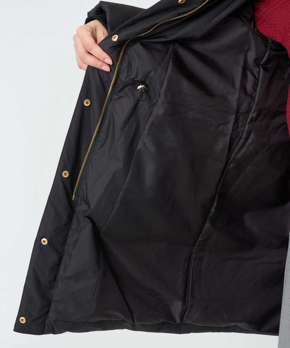 F1VAD50350 MK MICHEL KLEIN(小さいサイズ)(メゾン ドゥ サンク) 【小さいサイズ】ベーシックタフタ ロングダウンコート/撥水加工 モカ