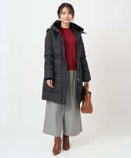 F1VAD50350 MK MICHEL KLEIN(小さいサイズ)(メゾン ドゥ サンク) 【小さいサイズ】ベーシックタフタ ロングダウンコート/撥水加工 モカ