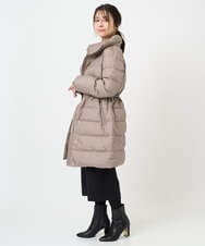 F1VAD50350 MK MICHEL KLEIN(小さいサイズ)(メゾン ドゥ サンク) 【小さいサイズ】ベーシックタフタ ロングダウンコート/撥水加工 モカ