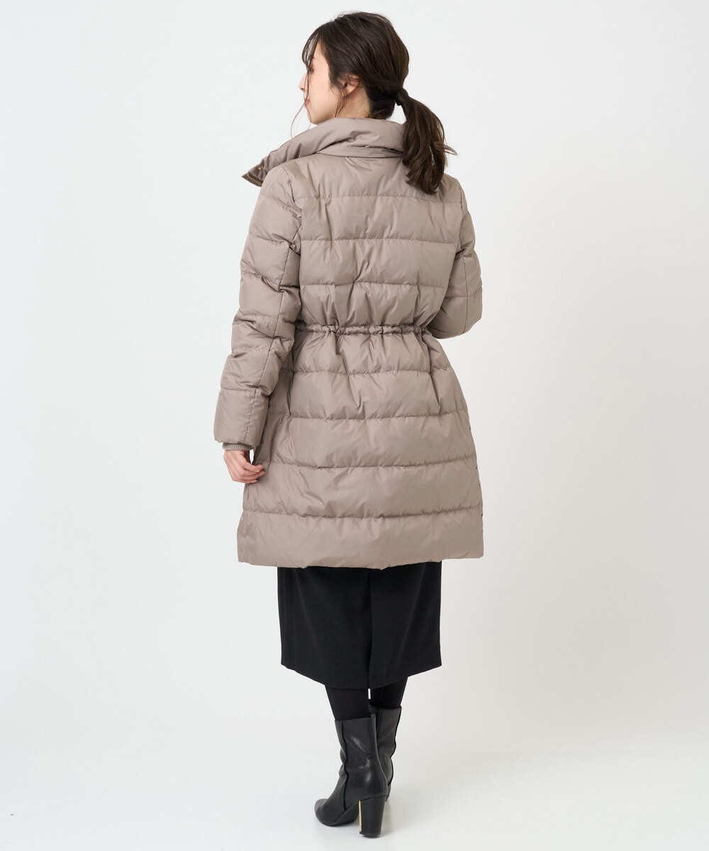 F1VAD50350 MK MICHEL KLEIN(小さいサイズ)(メゾン ドゥ サンク) 【小さいサイズ】ベーシックタフタ ロングダウンコート/撥水加工 モカ