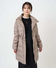 F1VAD50350 MK MICHEL KLEIN(小さいサイズ)(メゾン ドゥ サンク) 【小さいサイズ】ベーシックタフタ ロングダウンコート/撥水加工 モカ