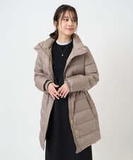 F1VAD50350 MK MICHEL KLEIN(小さいサイズ)(メゾン ドゥ サンク) 【小さいサイズ】ベーシックタフタ ロングダウンコート/撥水加工 モカ