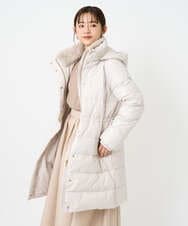 F1VAD50350 MK MICHEL KLEIN(小さいサイズ)(メゾン ドゥ サンク) 【小さいサイズ】ベーシックタフタ ロングダウンコート/撥水加工 モカ