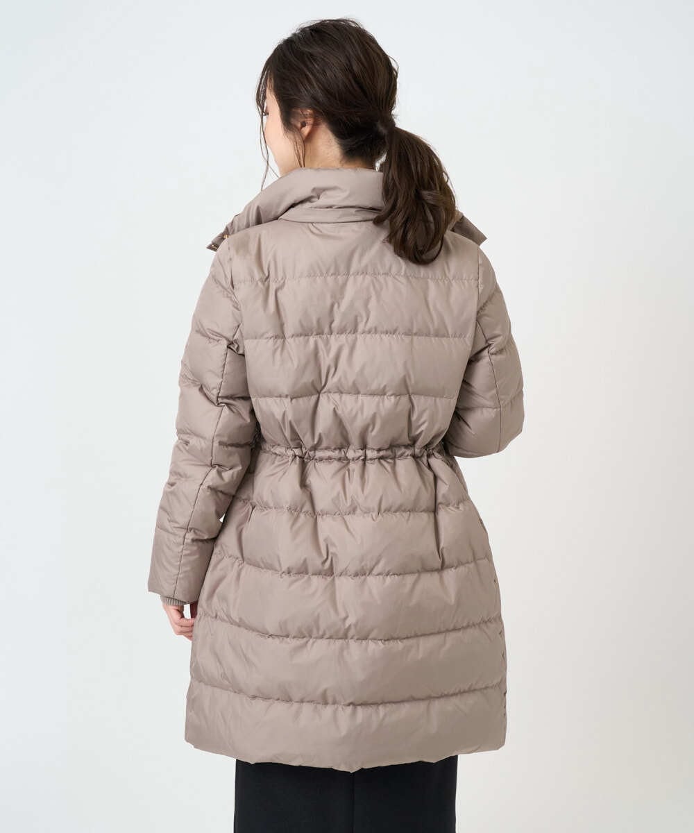 F1VAD50350 MK MICHEL KLEIN(小さいサイズ)(メゾン ドゥ サンク) 【小さいサイズ】ベーシックタフタ ロングダウンコート/撥水加工 モカ