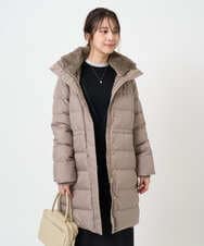 F1VAD50350 MK MICHEL KLEIN(小さいサイズ)(メゾン ドゥ サンク) 【小さいサイズ】ベーシックタフタ ロングダウンコート/撥水加工 モカ