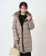 F1VAD50350 MK MICHEL KLEIN(小さいサイズ)(メゾン ドゥ サンク) 【小さいサイズ】ベーシックタフタ ロングダウンコート/撥水加工 モカ