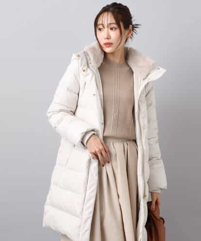 F1VAD50350 MK MICHEL KLEIN(小さいサイズ) 【小さいサイズ】ベーシックタフタ ロングダウンコート/撥水加工
