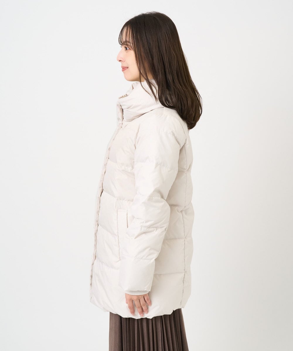 F1VAD52310 MK MICHEL KLEIN(小さいサイズ)(メゾン ドゥ サンク) 【小さいサイズ】ベーシックタフタ ミドルダウンコート/撥水加工 アイボリー