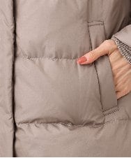 F1VAD52310 MK MICHEL KLEIN(小さいサイズ)(メゾン ドゥ サンク) 【小さいサイズ】ベーシックタフタ ミドルダウンコート/撥水加工 アイボリー