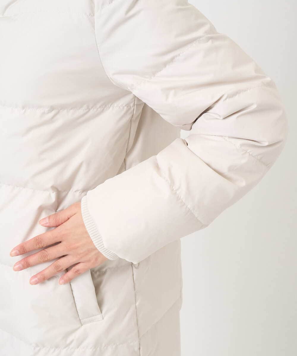 F1VAD52310 MK MICHEL KLEIN(小さいサイズ)(メゾン ドゥ サンク) 【小さいサイズ】ベーシックタフタ ミドルダウンコート/撥水加工 アイボリー