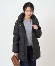 F1VAD52310 MK MICHEL KLEIN(小さいサイズ)(メゾン ドゥ サンク) 【小さいサイズ】ベーシックタフタ ミドルダウンコート/撥水加工 アイボリー