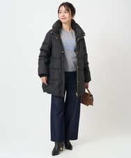 F1VAD52310 MK MICHEL KLEIN(小さいサイズ)(メゾン ドゥ サンク) 【小さいサイズ】ベーシックタフタ ミドルダウンコート/撥水加工 アイボリー