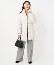 F1VAD52310 MK MICHEL KLEIN(小さいサイズ)(メゾン ドゥ サンク) 【小さいサイズ】ベーシックタフタ ミドルダウンコート/撥水加工 アイボリー