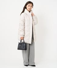 F1VAD52310 MK MICHEL KLEIN(小さいサイズ)(メゾン ドゥ サンク) 【小さいサイズ】ベーシックタフタ ミドルダウンコート/撥水加工 アイボリー