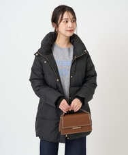 F1VAD52310 MK MICHEL KLEIN(小さいサイズ)(メゾン ドゥ サンク) 【小さいサイズ】ベーシックタフタ ミドルダウンコート/撥水加工 アイボリー