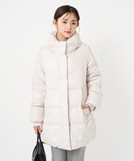 F1VAD52310 MK MICHEL KLEIN(小さいサイズ)(メゾン ドゥ サンク) 【小さいサイズ】ベーシックタフタ ミドルダウンコート/撥水加工 アイボリー