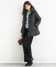 F1VAD52310 MK MICHEL KLEIN(小さいサイズ)(メゾン ドゥ サンク) 【小さいサイズ】ベーシックタフタ ミドルダウンコート/撥水加工 アイボリー