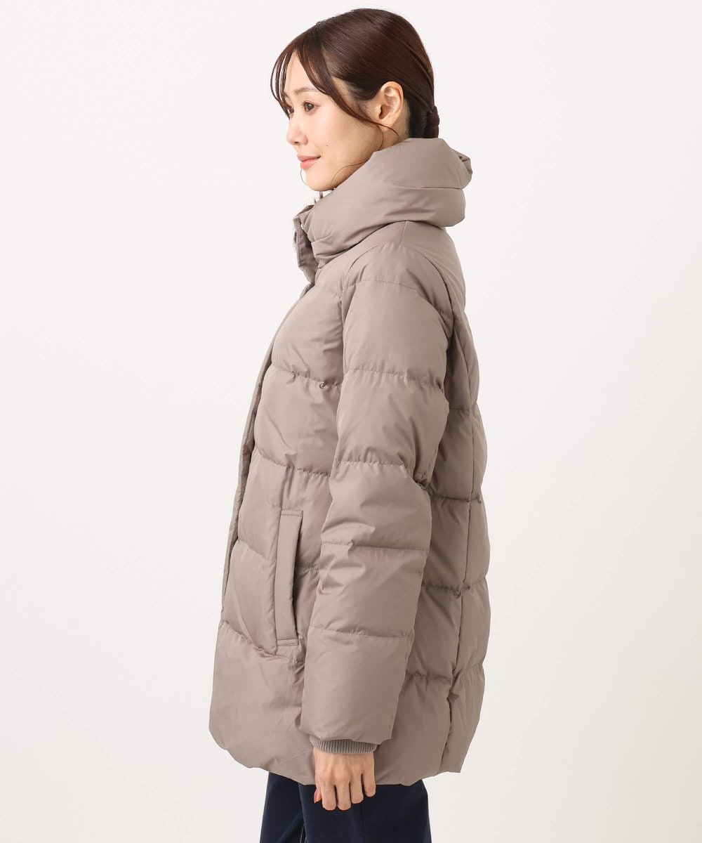 F1VAD52310 MK MICHEL KLEIN(小さいサイズ)(メゾン ドゥ サンク) 【小さいサイズ】ベーシックタフタ ミドルダウンコート/撥水加工 アイボリー
