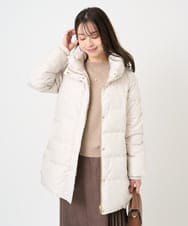 F1VAD52310 MK MICHEL KLEIN(小さいサイズ)(メゾン ドゥ サンク) 【小さいサイズ】ベーシックタフタ ミドルダウンコート/撥水加工 アイボリー