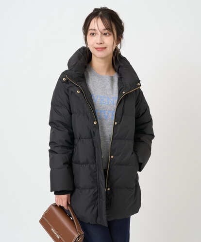 F1VAD52310 MK MICHEL KLEIN(小さいサイズ) 【小さいサイズ】ベーシックタフタ ミドルダウンコート/撥水加工