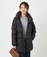 F1VAD52310 MK MICHEL KLEIN(小さいサイズ)(メゾン ドゥ サンク) 【小さいサイズ】ベーシックタフタ ミドルダウンコート/撥水加工 ブラック